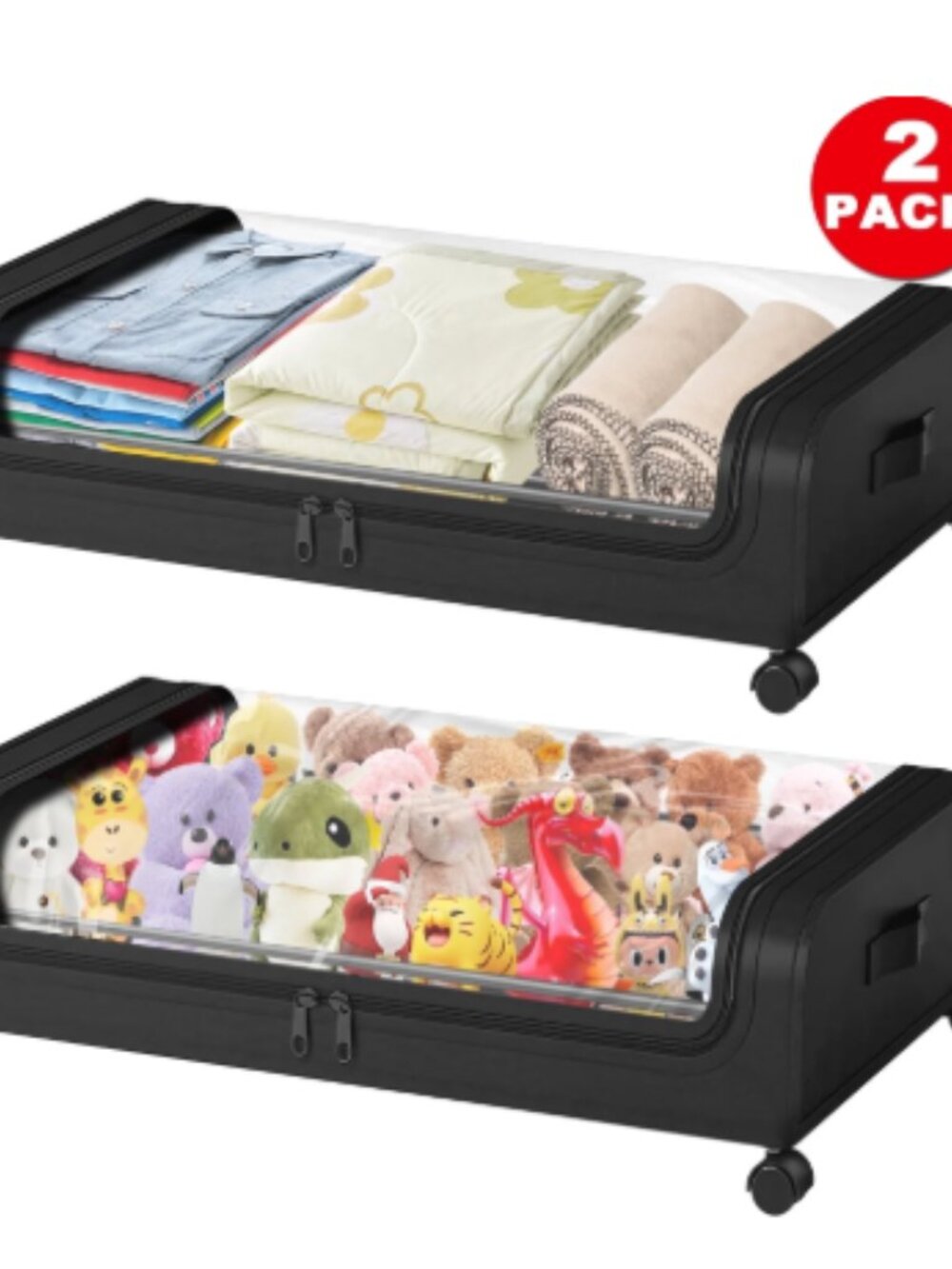 NWOT-Under Bed Storage with Wheels, 2 Pack